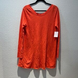 Free People Beach Women's Orange Long Sleeve tunic top nwt size xs